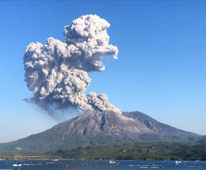 日本樱岛火山喷发